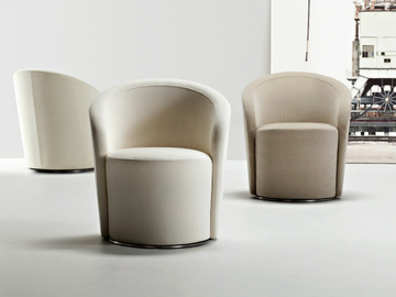 SPEAK EASY - Swivel armchair with fire retardant padding by La Cividina - view 3